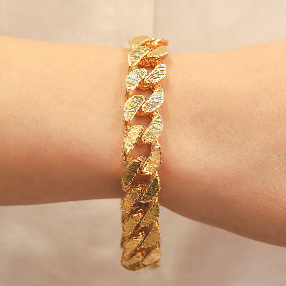 22 Ayar Elmas Kalemli Klasik Gurmet Altın Bileklik