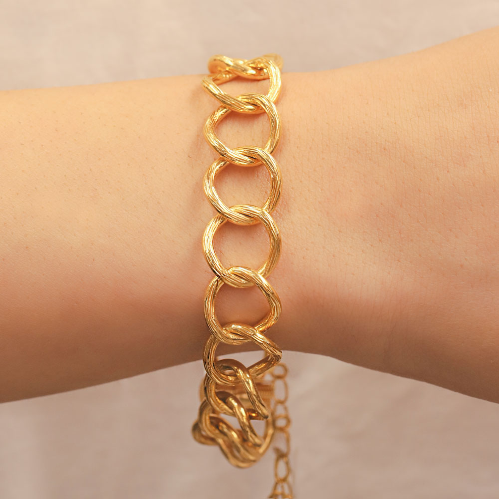 22 Ayar Halka Formlu Klasik Uzay Yolu Altın Bileklik