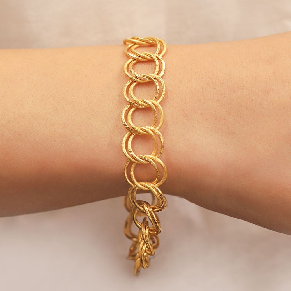 22 Ayar Halka Formlu Samanyolu Altın Bileklik