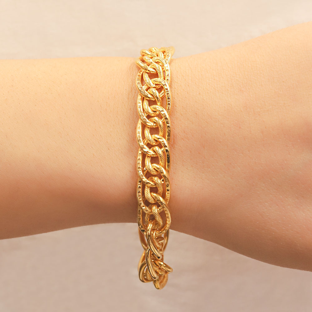 22 Ayar Bileklik ve Kelepçe 22 Ayar Örgü Model Altın Bilezik