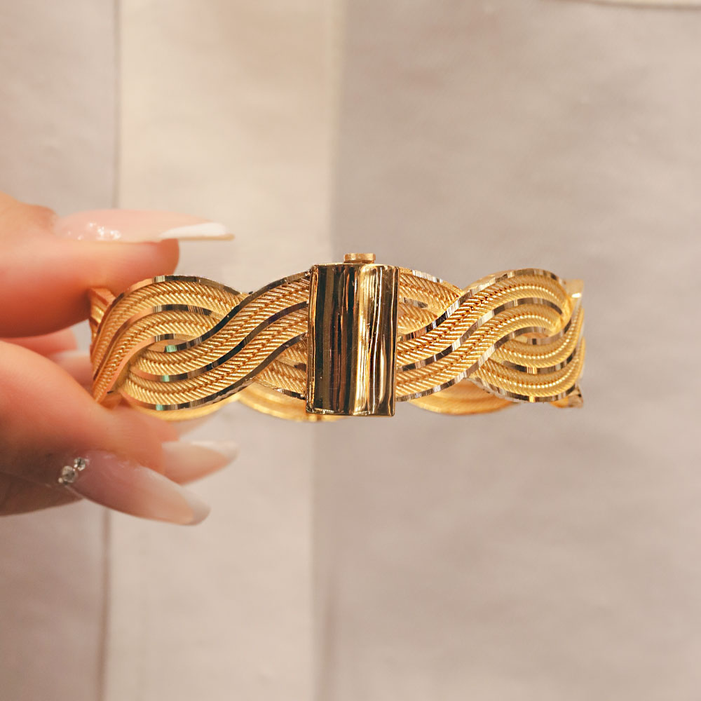 22 Ayar Sarmal Desenli Kelepçe Bileklik