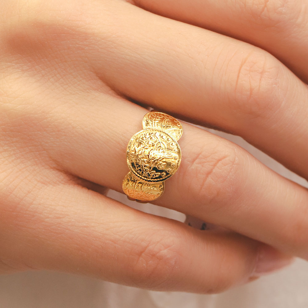 22 Ayar Tuğra Baskılı Altın Yüzük