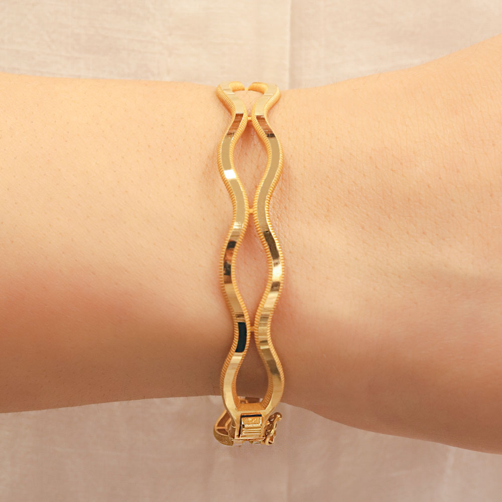 22 Ayar Bileklik ve Kelepçe 22 Ayar Zikzak Ajda Altın Kelepçe