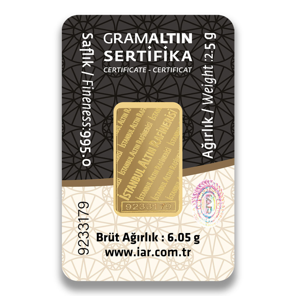 2.5 Gram 24 Ayar Külçe Altın