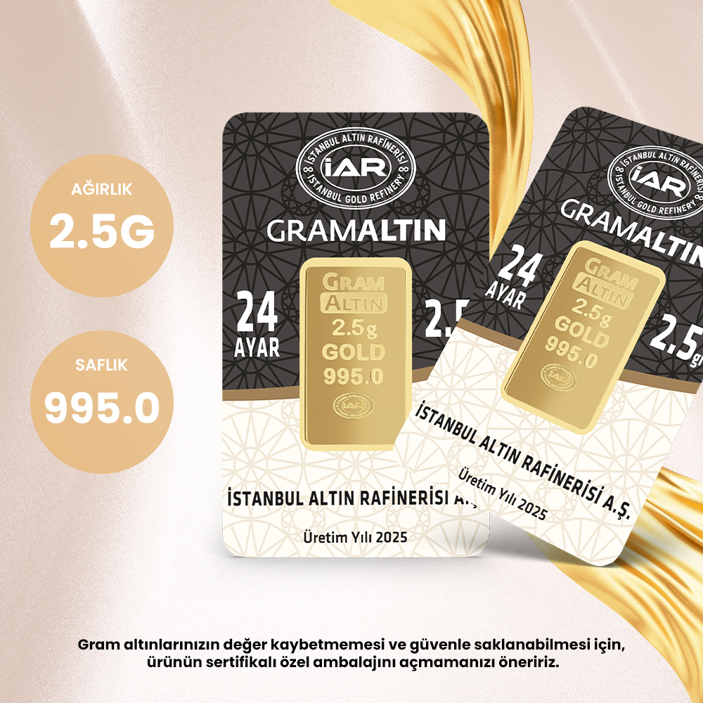 2.5 Gram 24 Ayar Külçe Altın