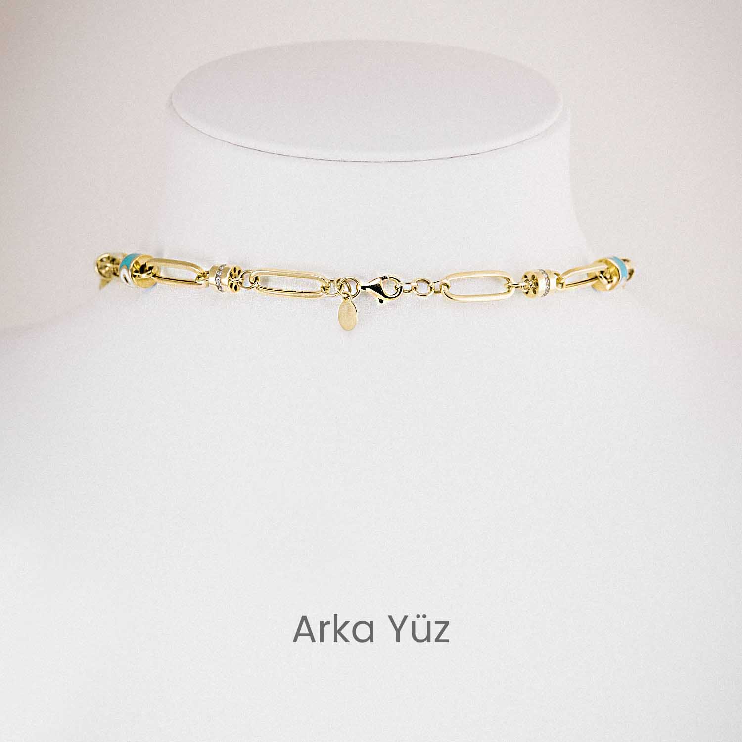 4 Ayar Nazar Boncuklu Altın Zincir Kolye