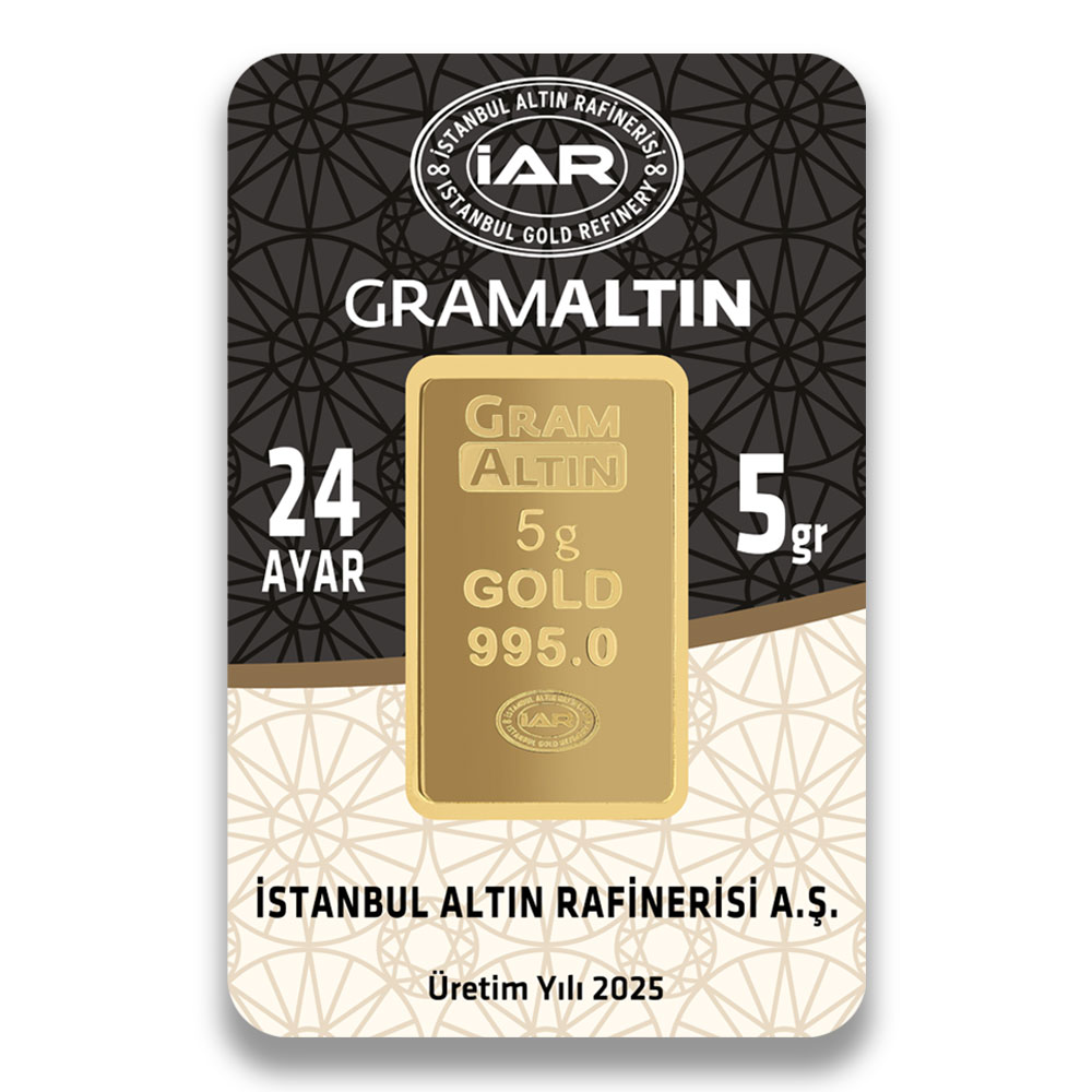 5 Gram 24 Ayar Külçe Altın 