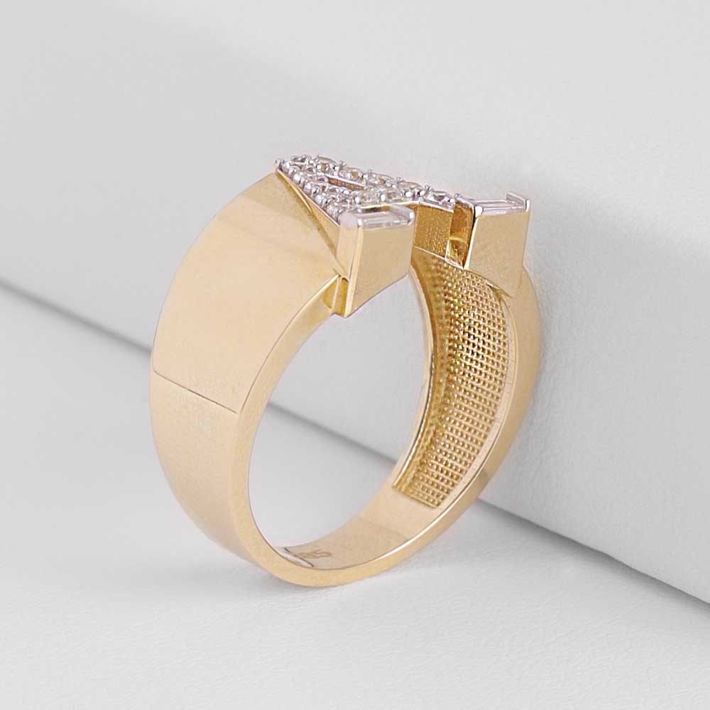 Baget Taşlı A Harf EMA Altın Yüzük