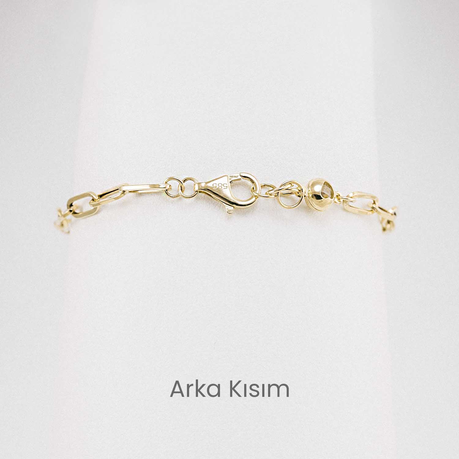 14 Ayar Üç Renkli Halka Dorika Altın Bileklik