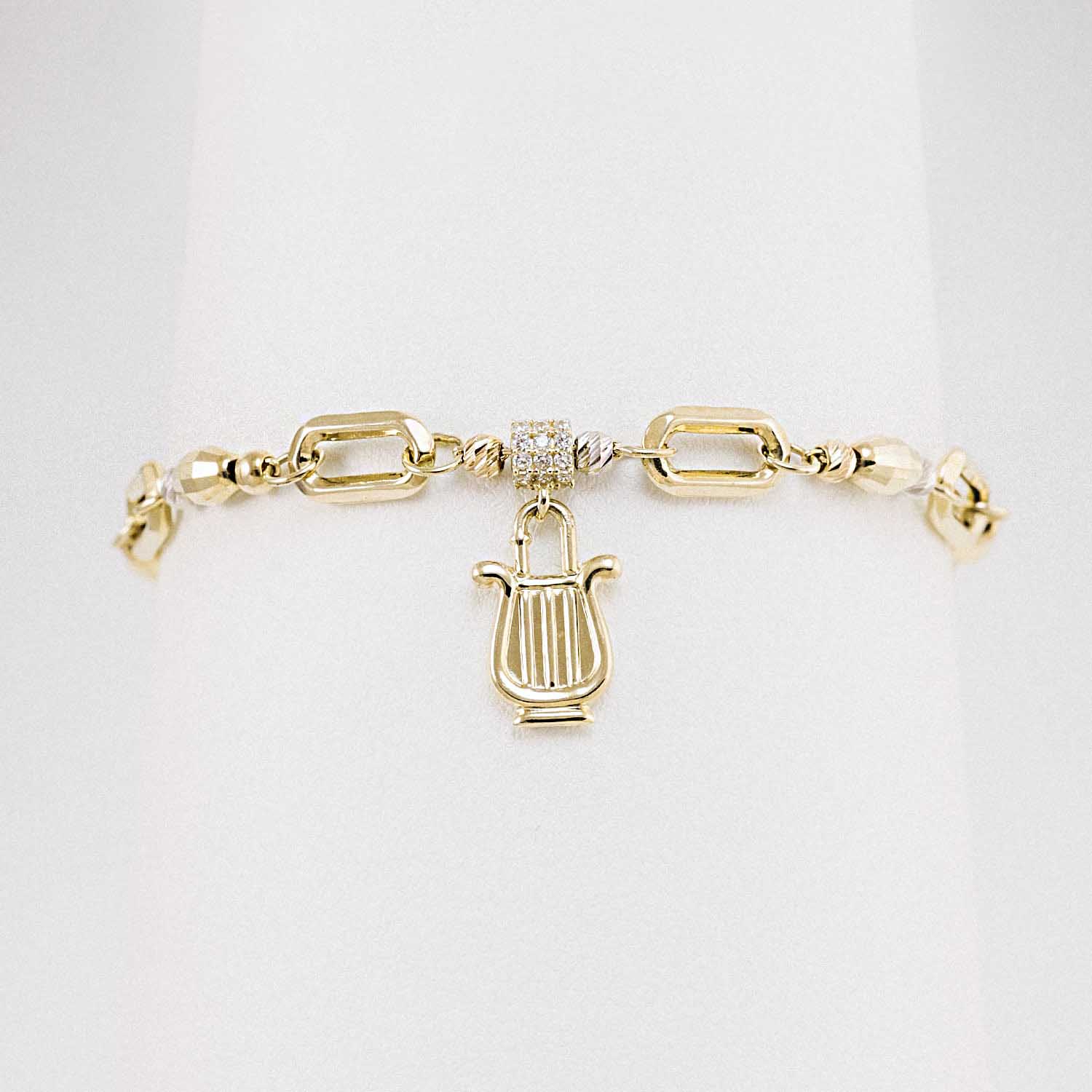 14 Ayar Müzik Lir Figürlü Altın Bileklik