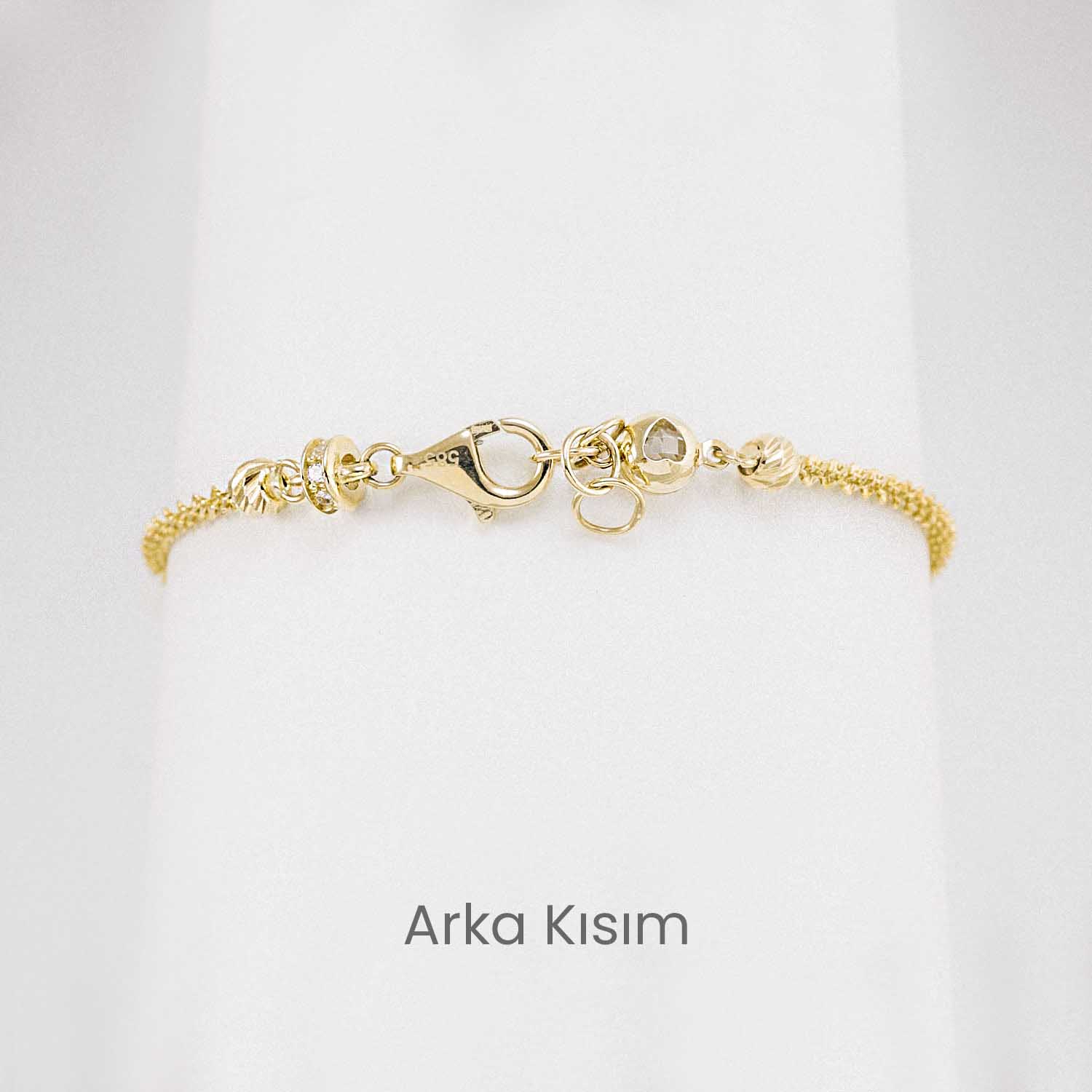 14 Ayar Mavi Turkuaz Mineli Altın Bileklik