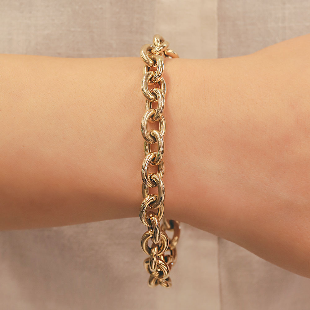 14 Ayar Oval Halka Bileklik