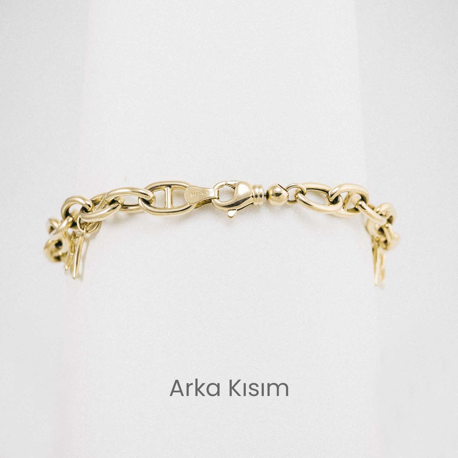 14 Ayar Zarif Çiçek Detaylı Altın Bileklik