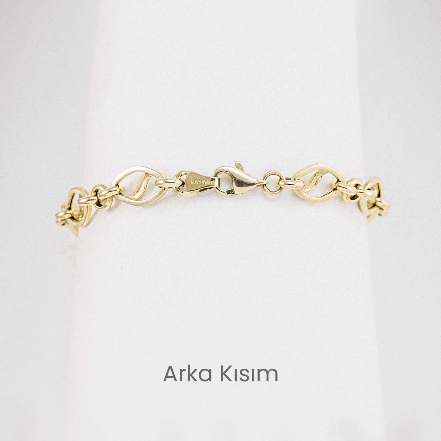 Özel Tasarım Bileklik 14 Ayar Altın Dalga Desenli Zincir Bileklik