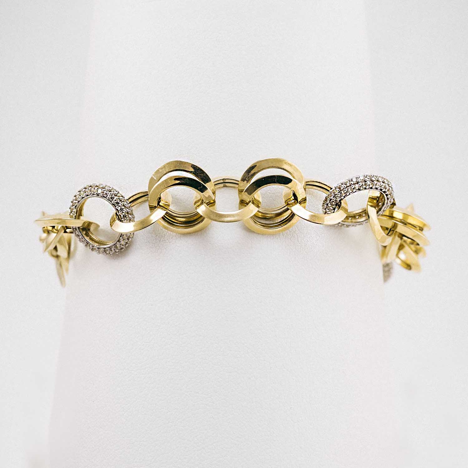 14 Ayar Taşlı Halka Model Altın Bileklik