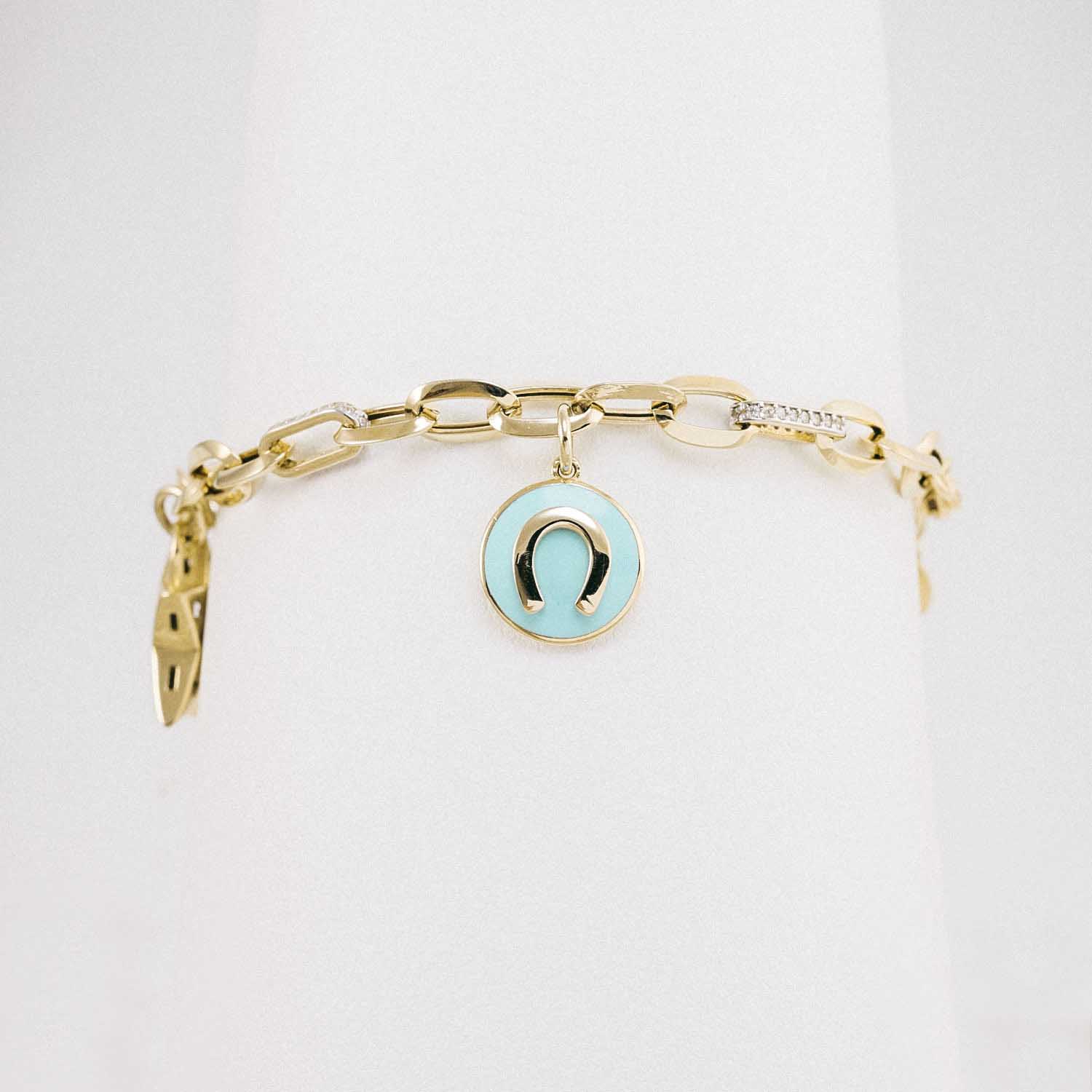 14 Ayar Kalp Yıldız Uğur Charm Bileklik