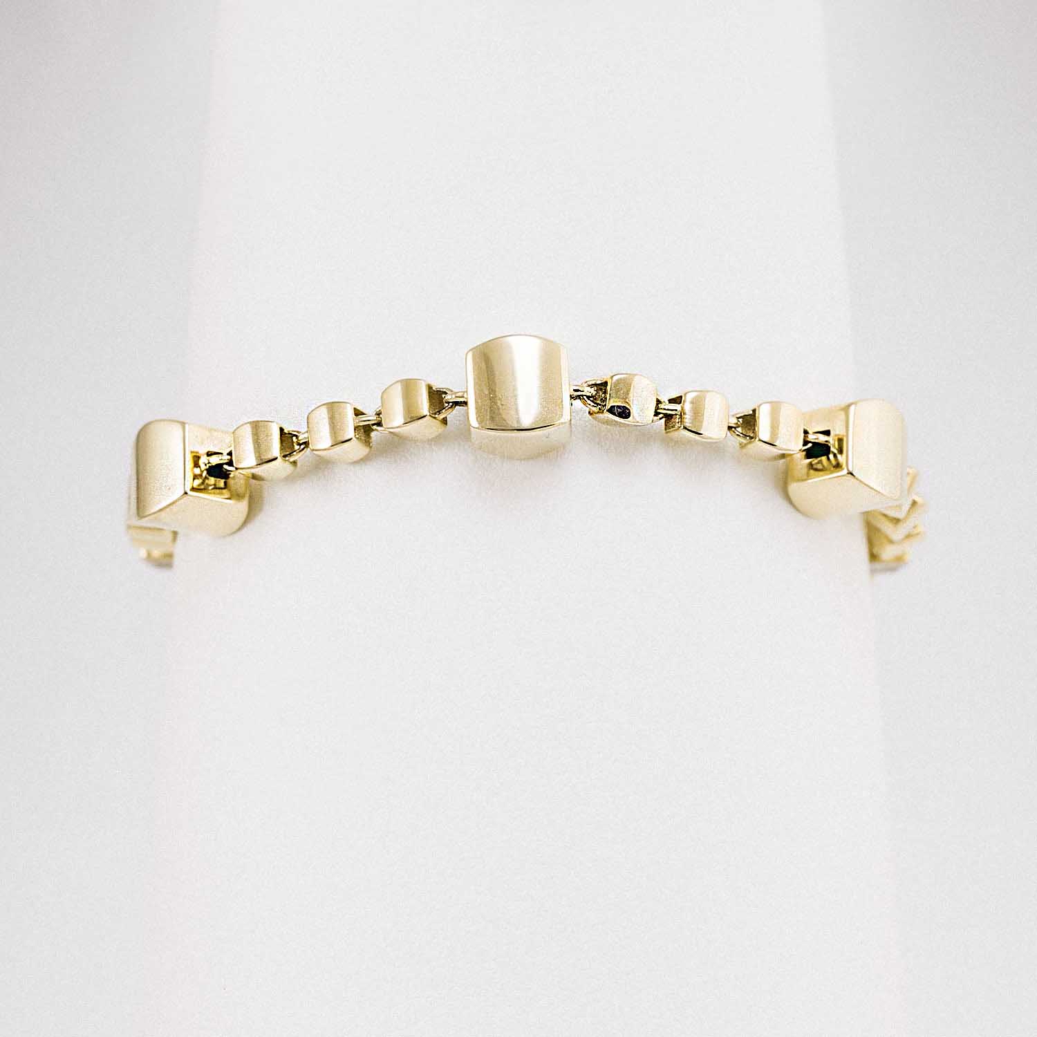 14 Ayar Minimal Blok Tasarım Altın Bileklik