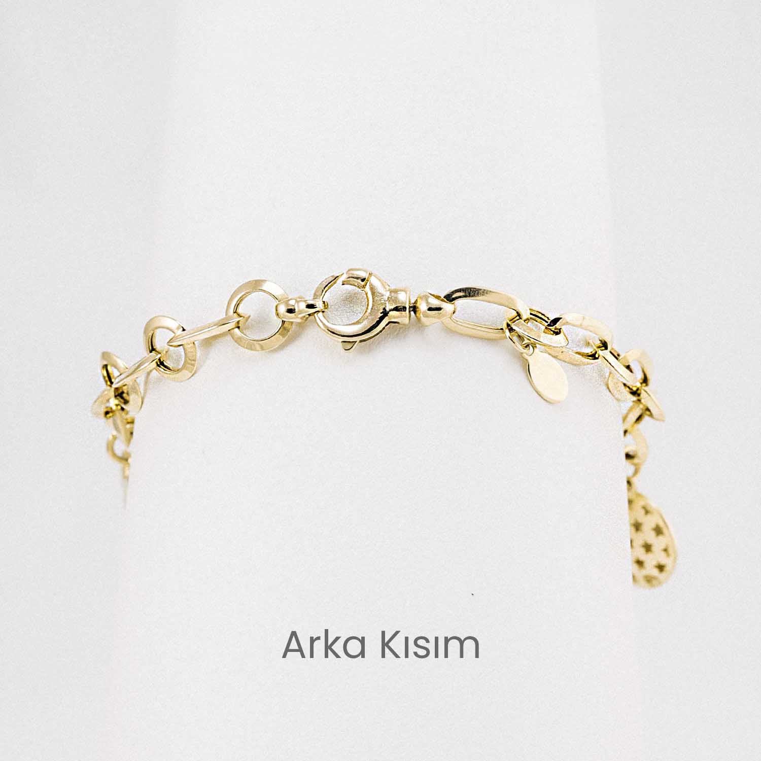 14 Ayar Turkuaz ve Altın Charm Bileklik