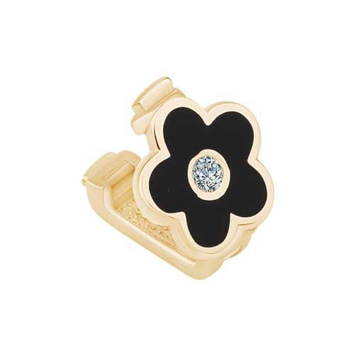 Siyah Çiçek 9mm EMA Bileklik Charm