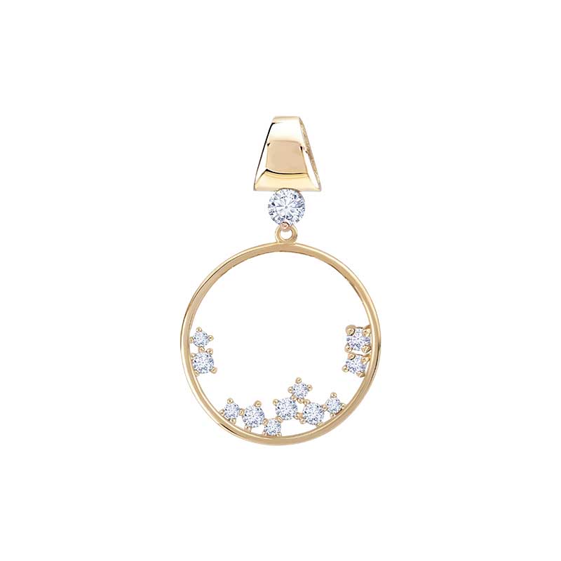 Piano Kolye Taş Detaylı Minimal Halka Kolye